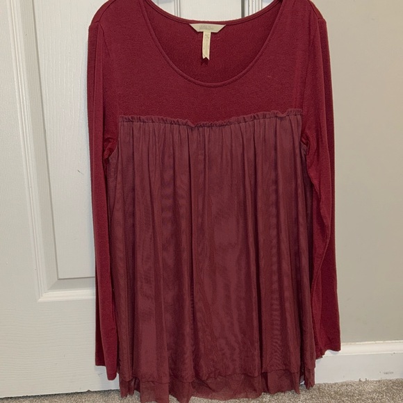 Matilda Jane women’s Make Believe layered tulle long sleeve tunic top M - Picture 1 of 3